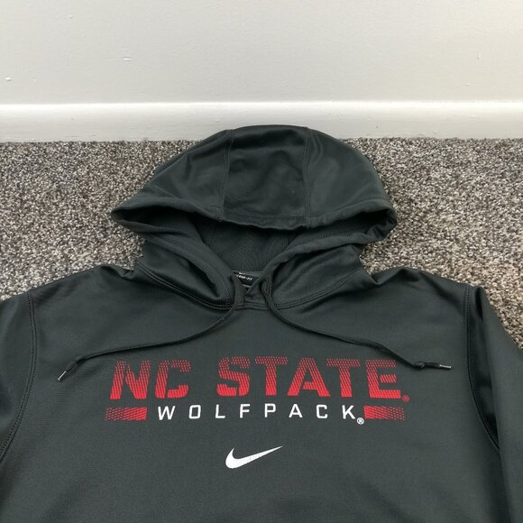 NC State Wolfpack Hoodie Sweatshirt Nike Center Swoosh Therma Fit Mens Medium - Picture 1 of 10